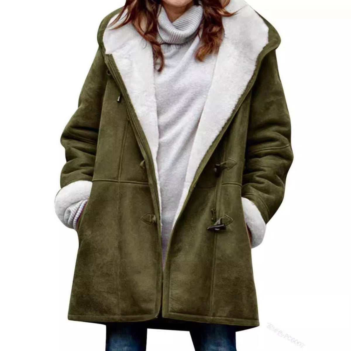 Louise - Warme Suède Duffel Winterjas