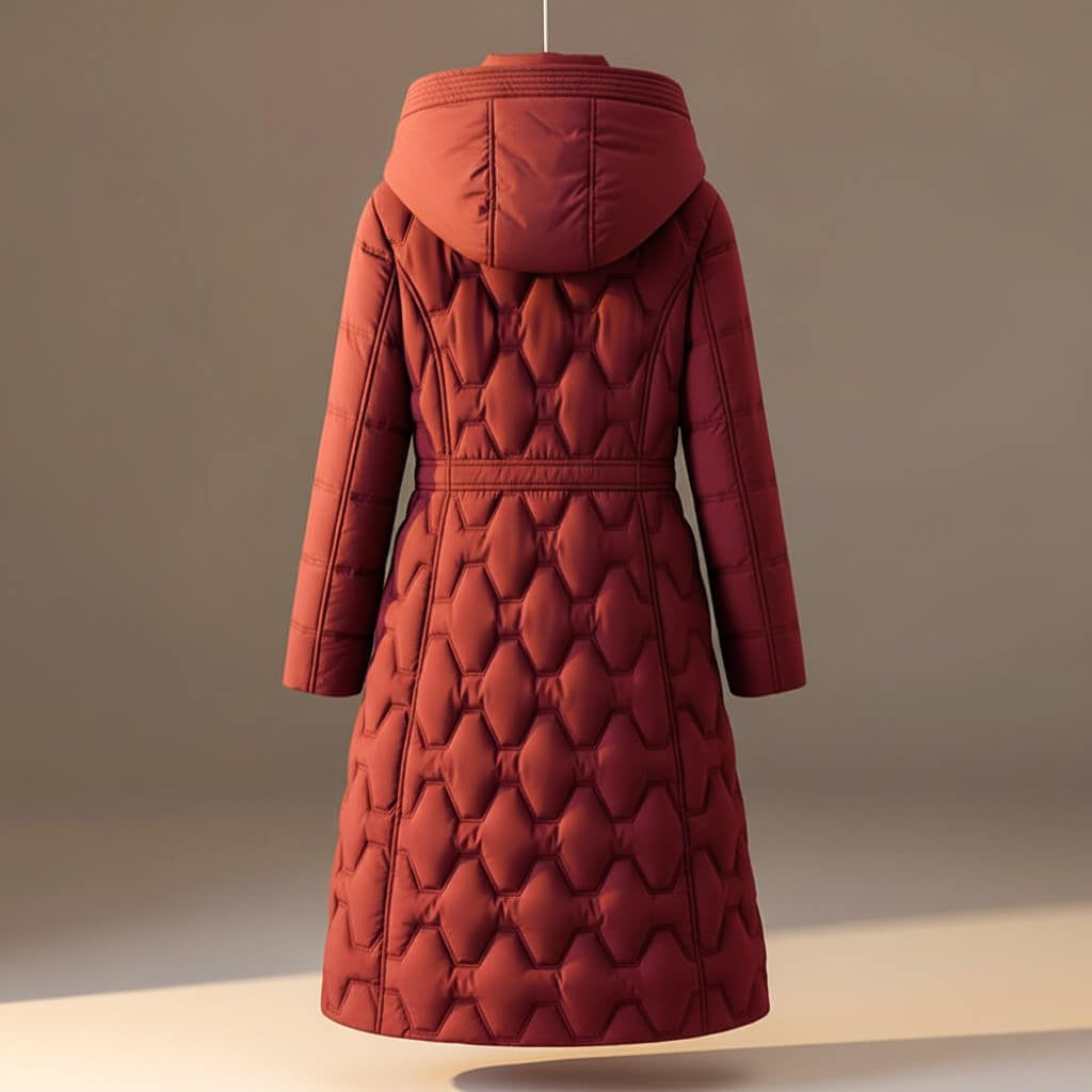 Denise - Elegante Gewatteerde Maxi Winterjas