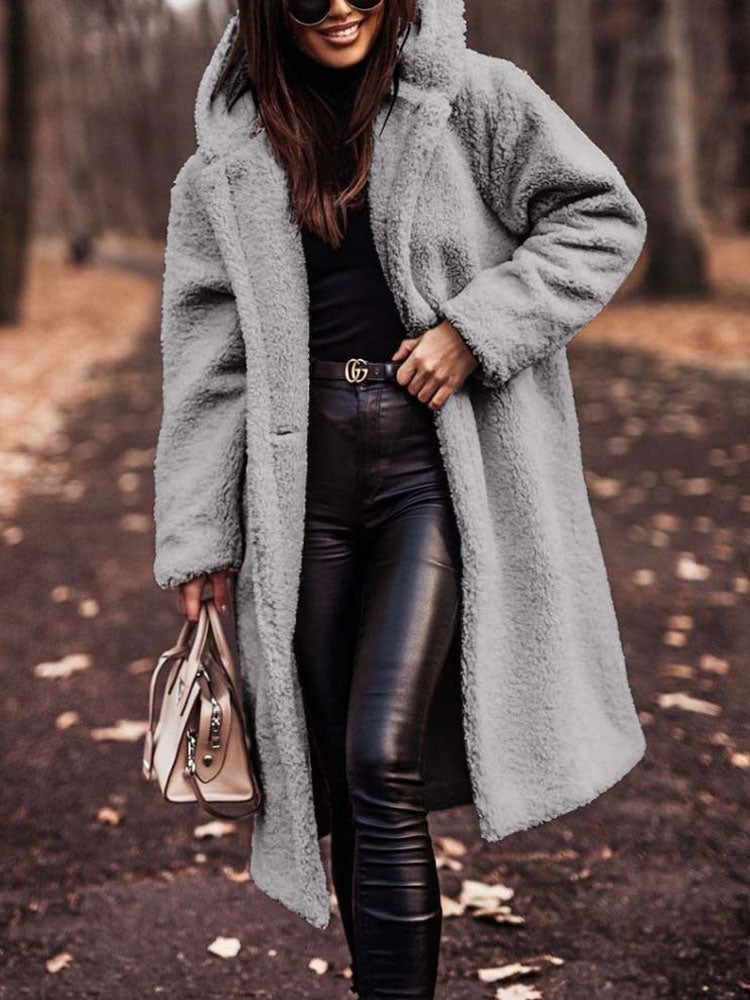 Ellen - Elegante Zachte Lange Teddy Winterjas