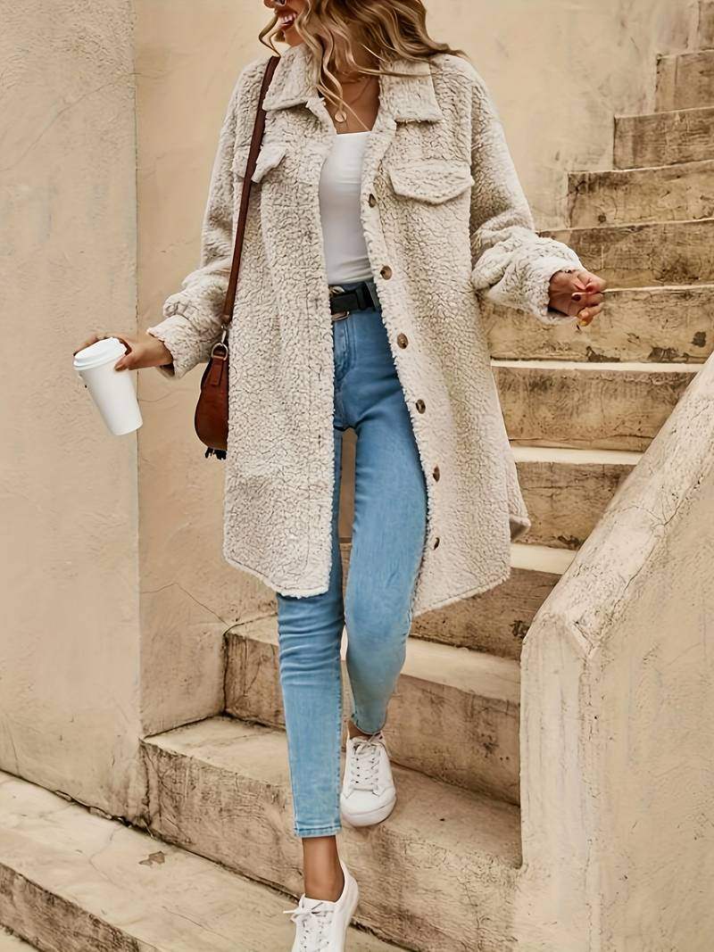 Angela - Comfortabele Oversized Teddy Winterjas