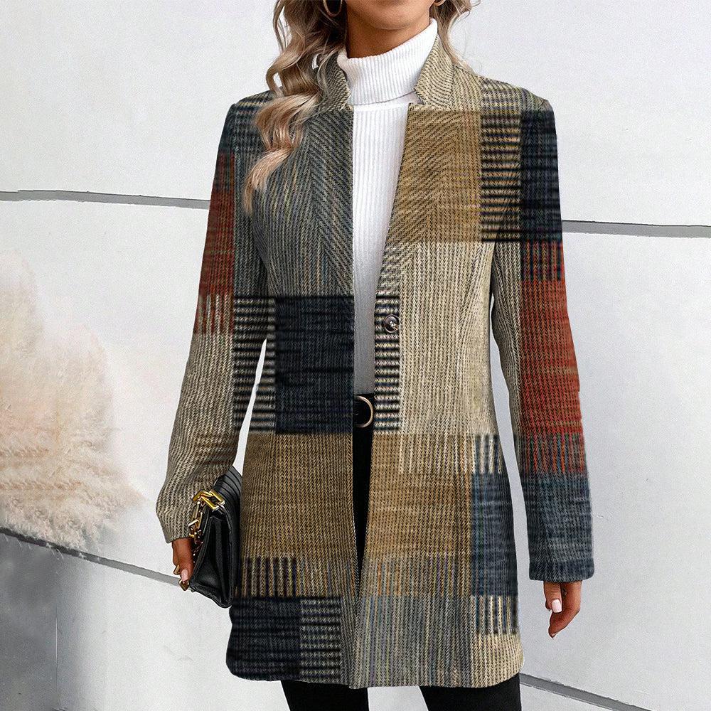 Wilma - Elegante Patchwork Mantel Winterjas