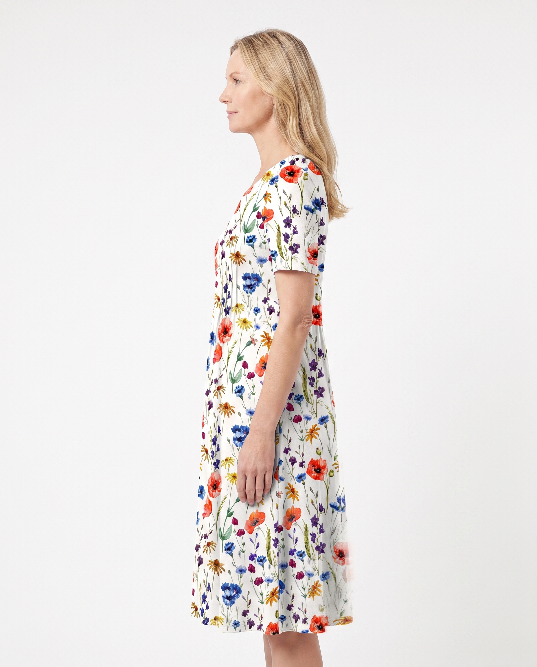 Bloemenprint Midi-jurk met Zakken