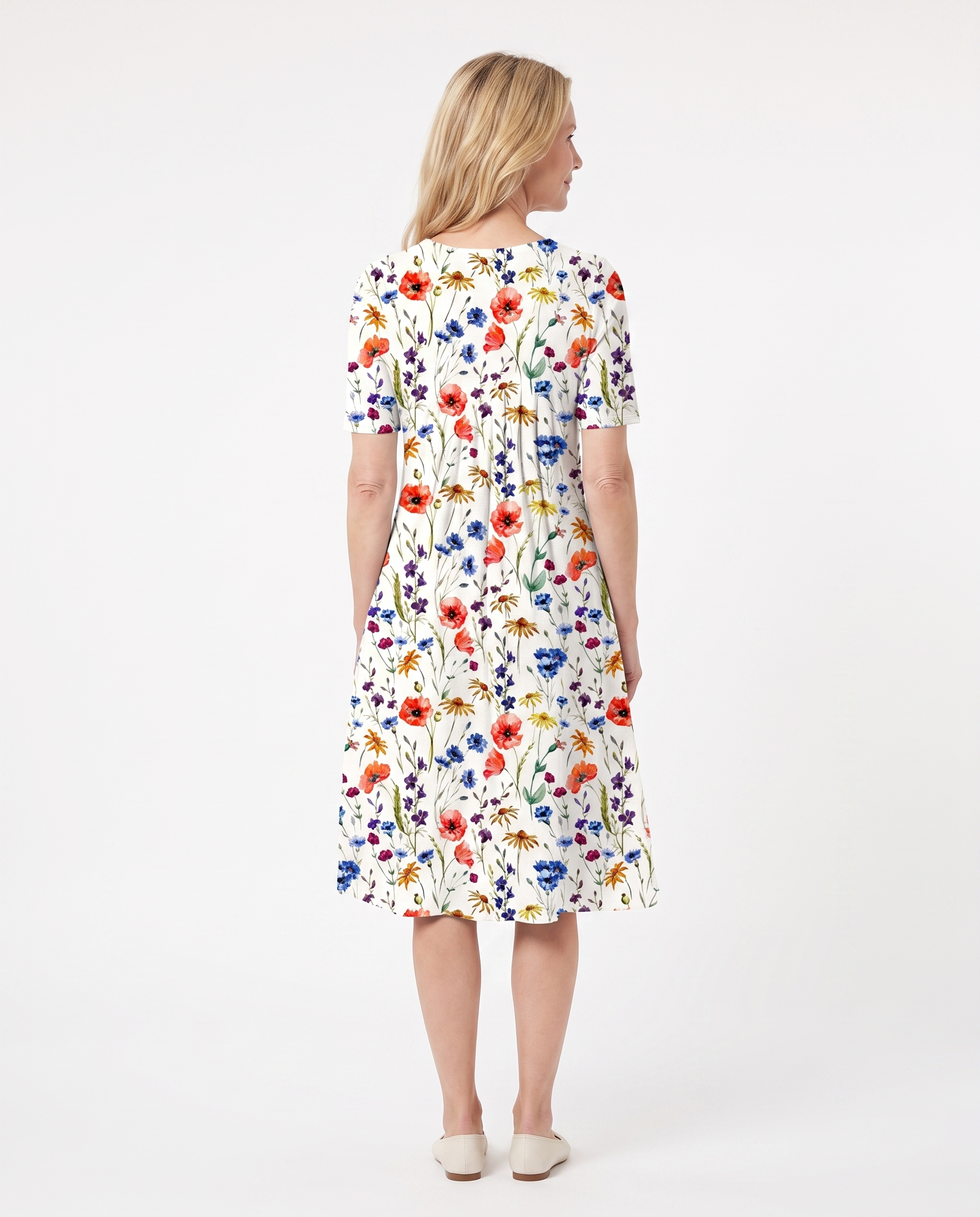 Bloemenprint Midi-jurk met Zakken