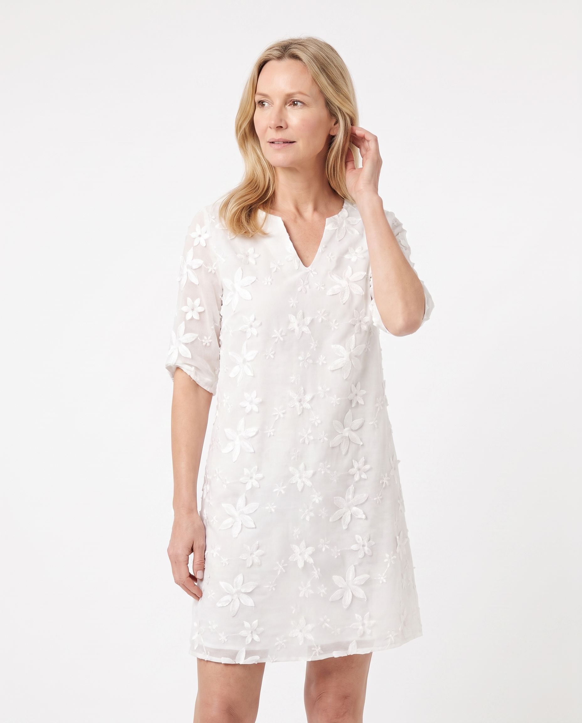 Bloemen Tuniekjurk met Split-V-hals