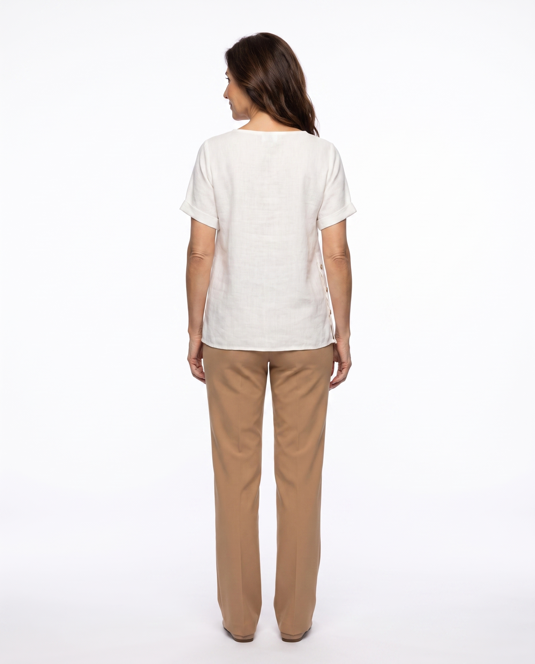 Linnen Blouse met Bloemenborduursel