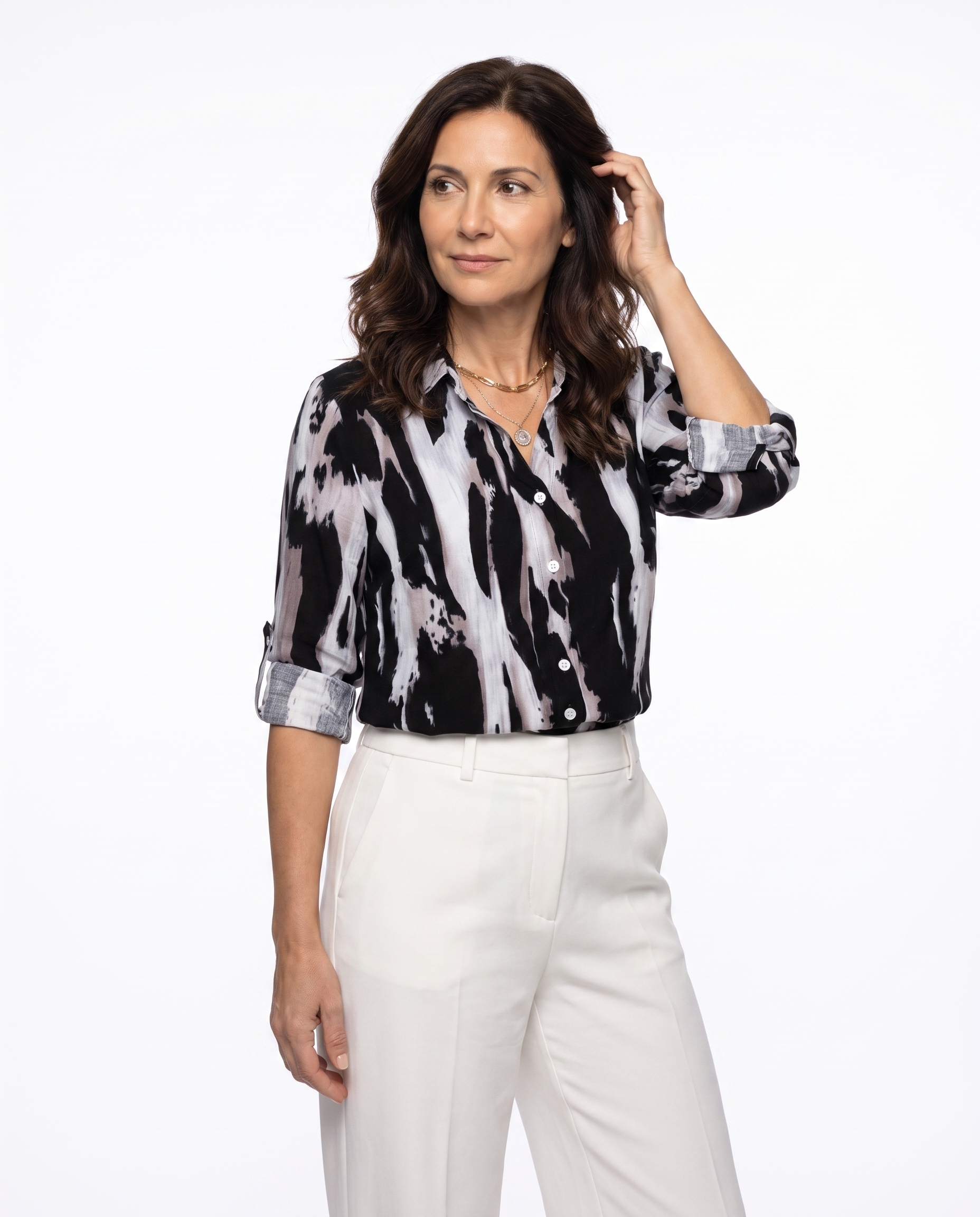 Blouse met Abstract Dierenprint