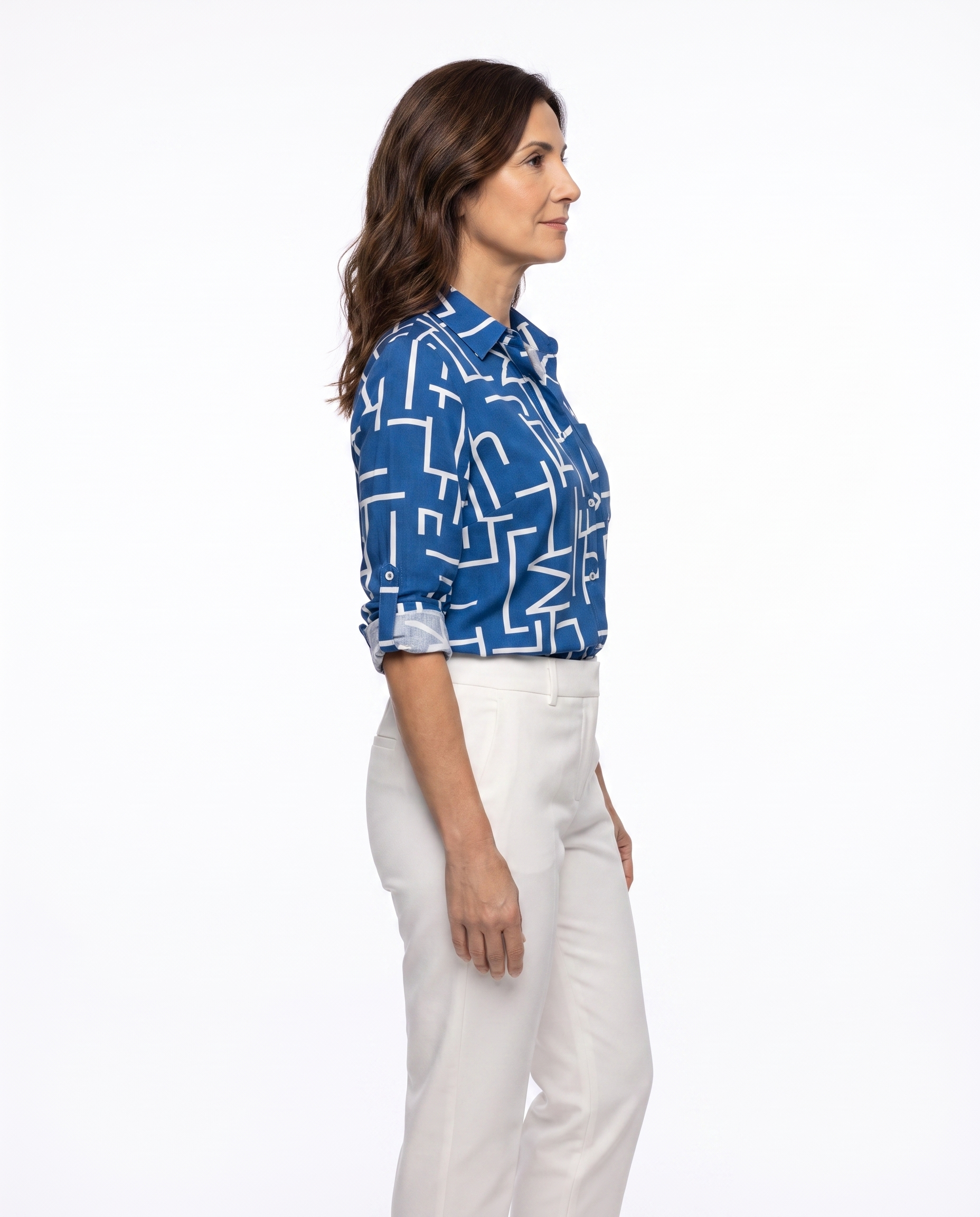 Satijnen Blouse met Grafische Print