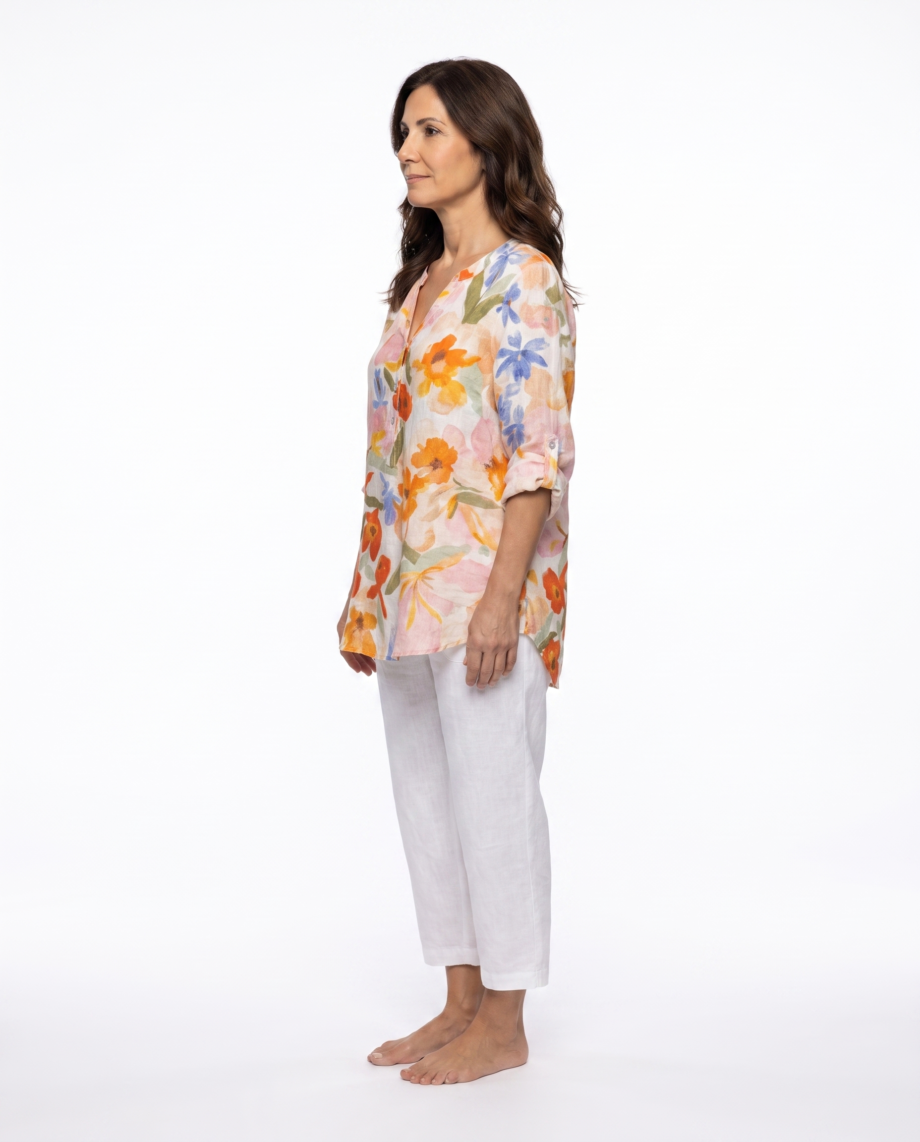 Katoenen Blouse met Bloemenprint en Losvallend Model