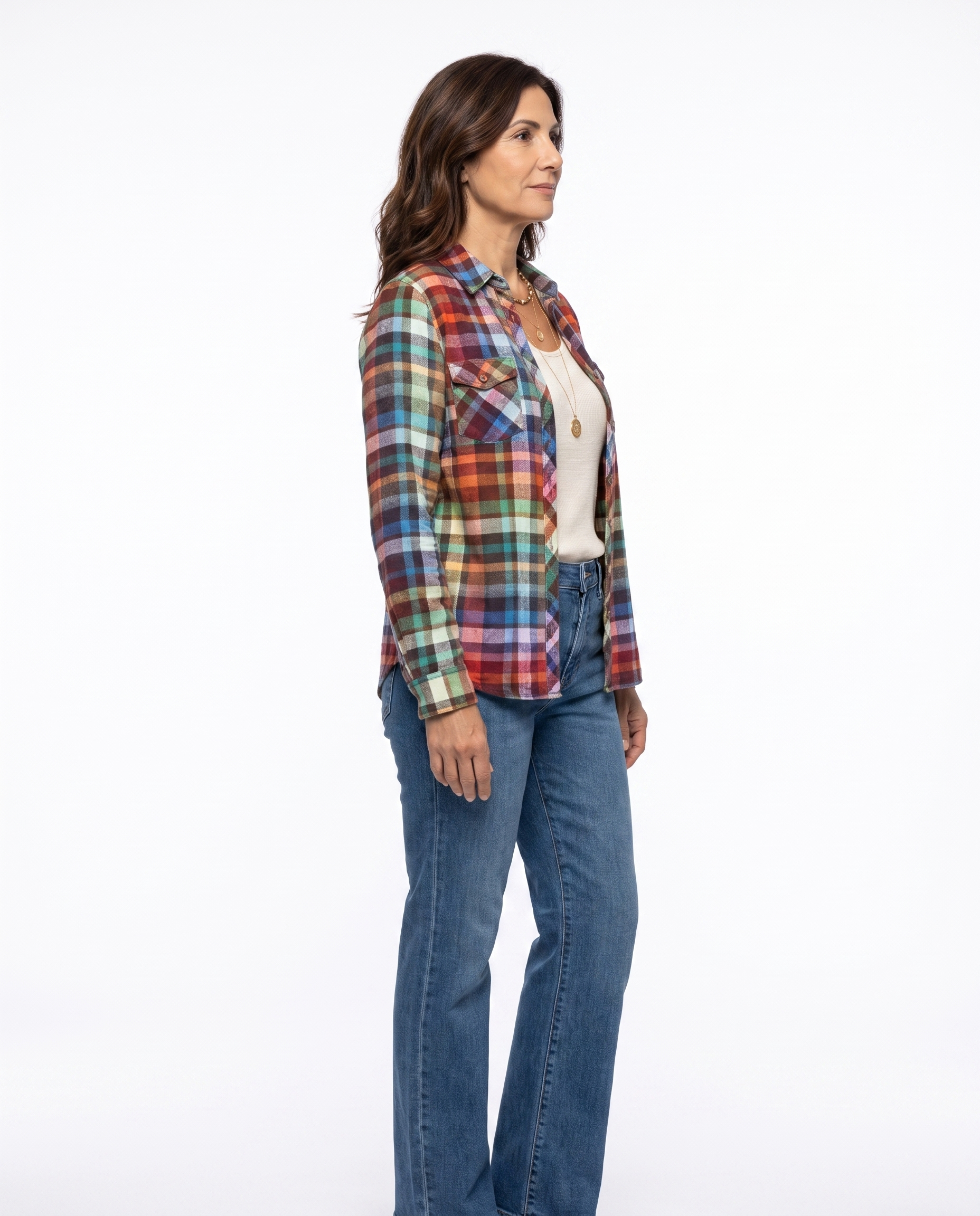 Geruite Flanel Blouse met Borstzakken