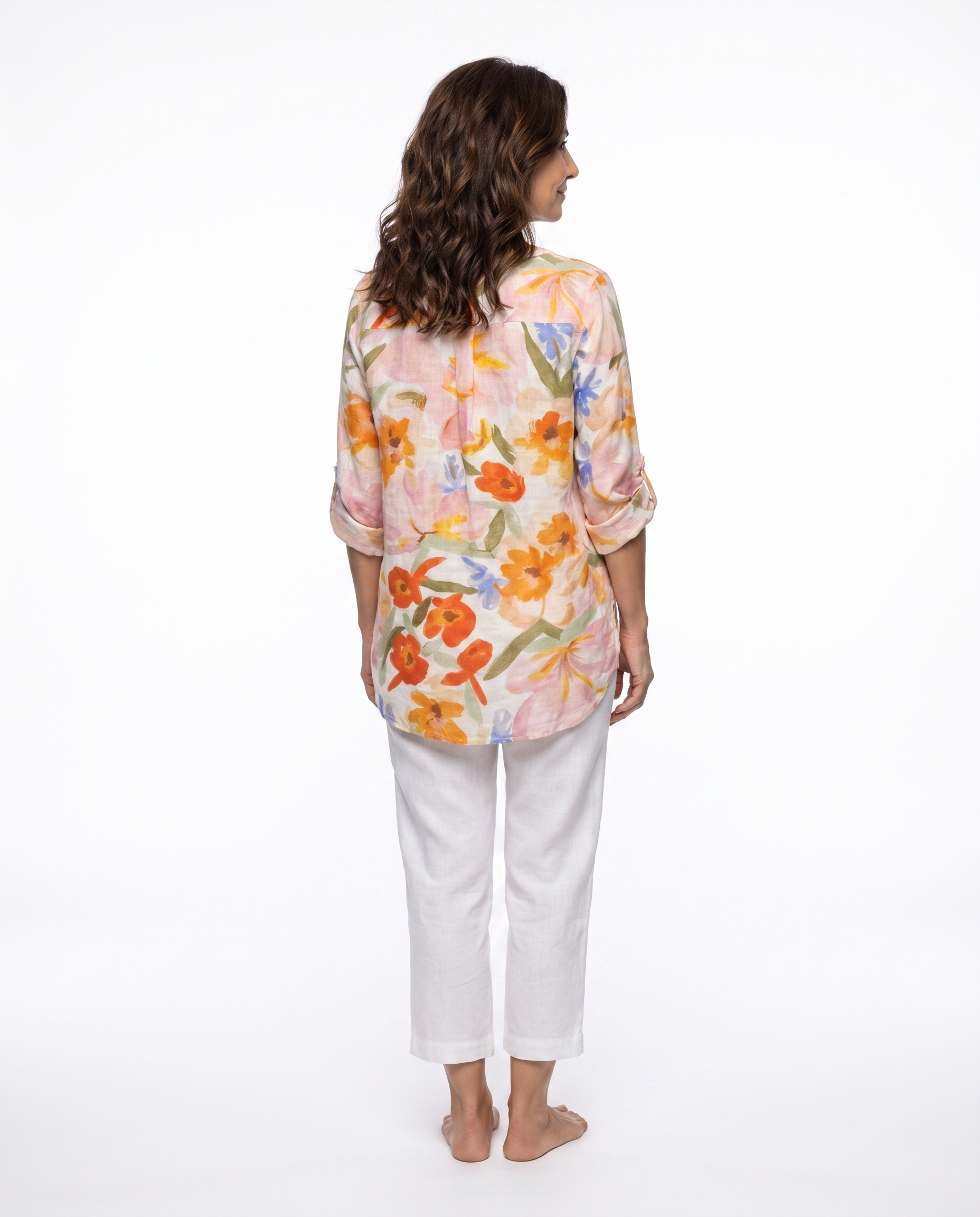 Katoenen Blouse met Bloemenprint en Losvallend Model