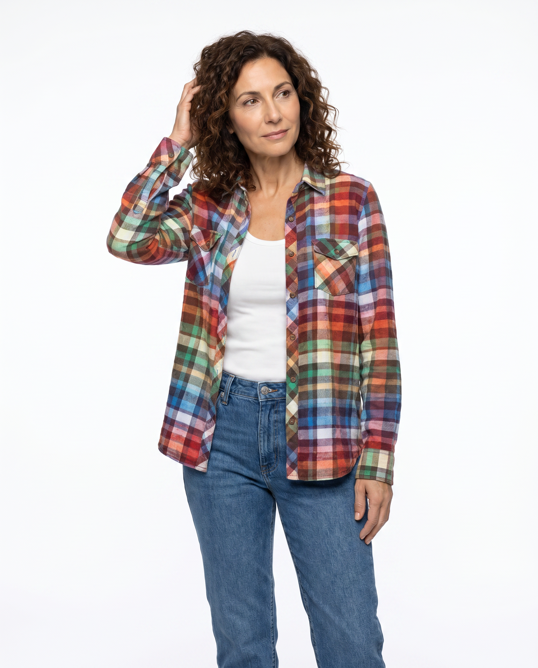 Geruite Flanel Blouse met Borstzakken