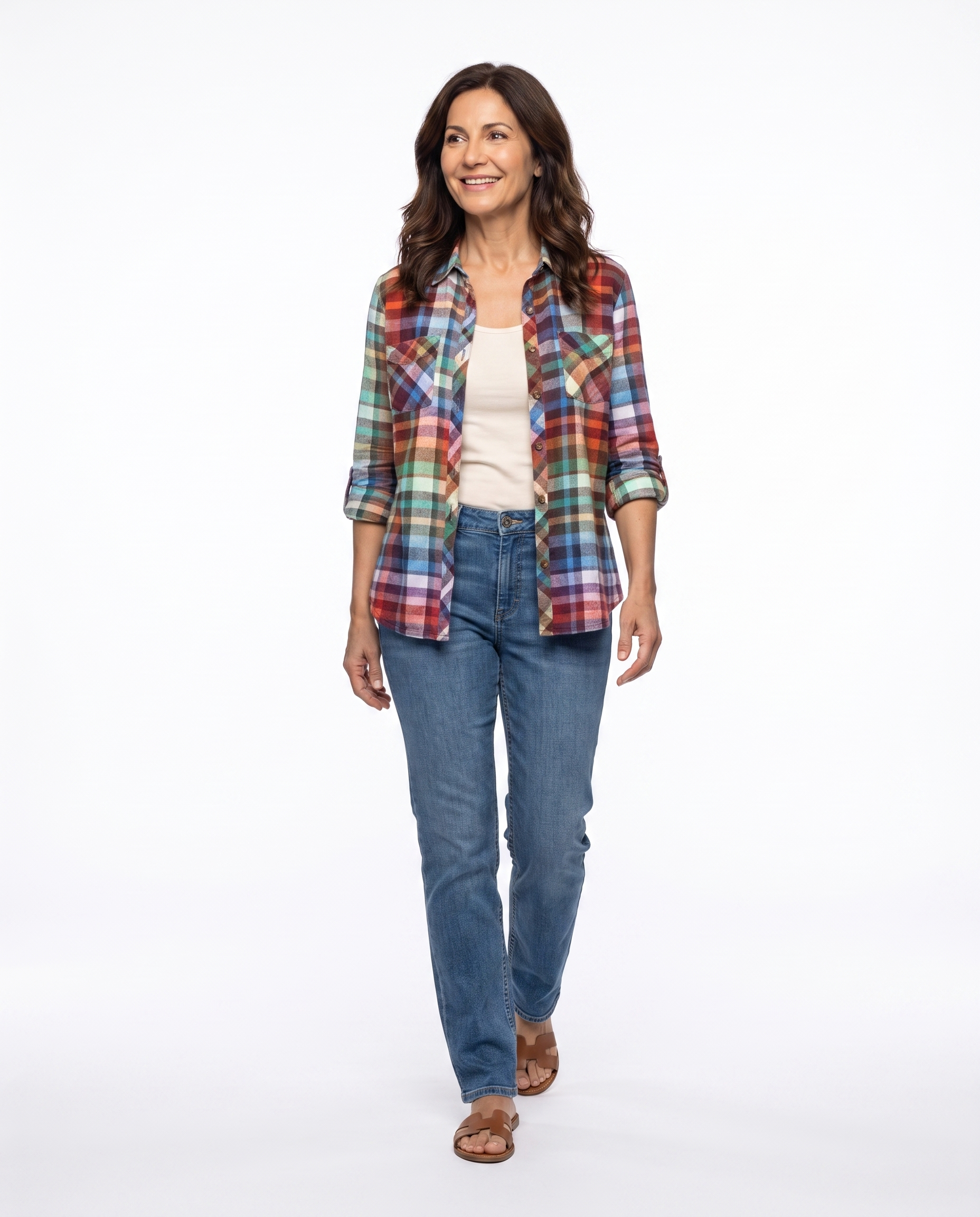Geruite Flanel Blouse met Borstzakken