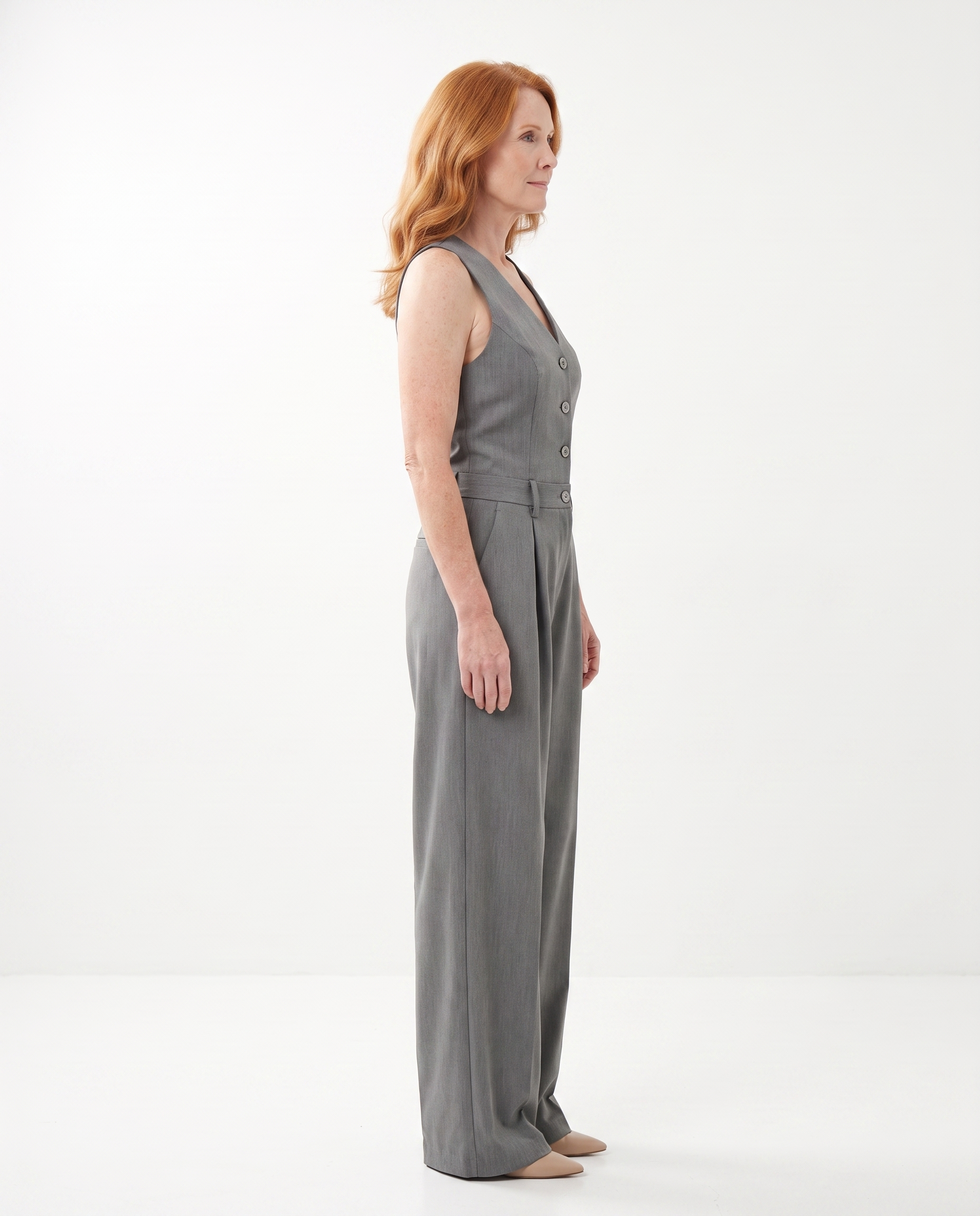 Mouwloze Jumpsuit met Wijde Pijpen