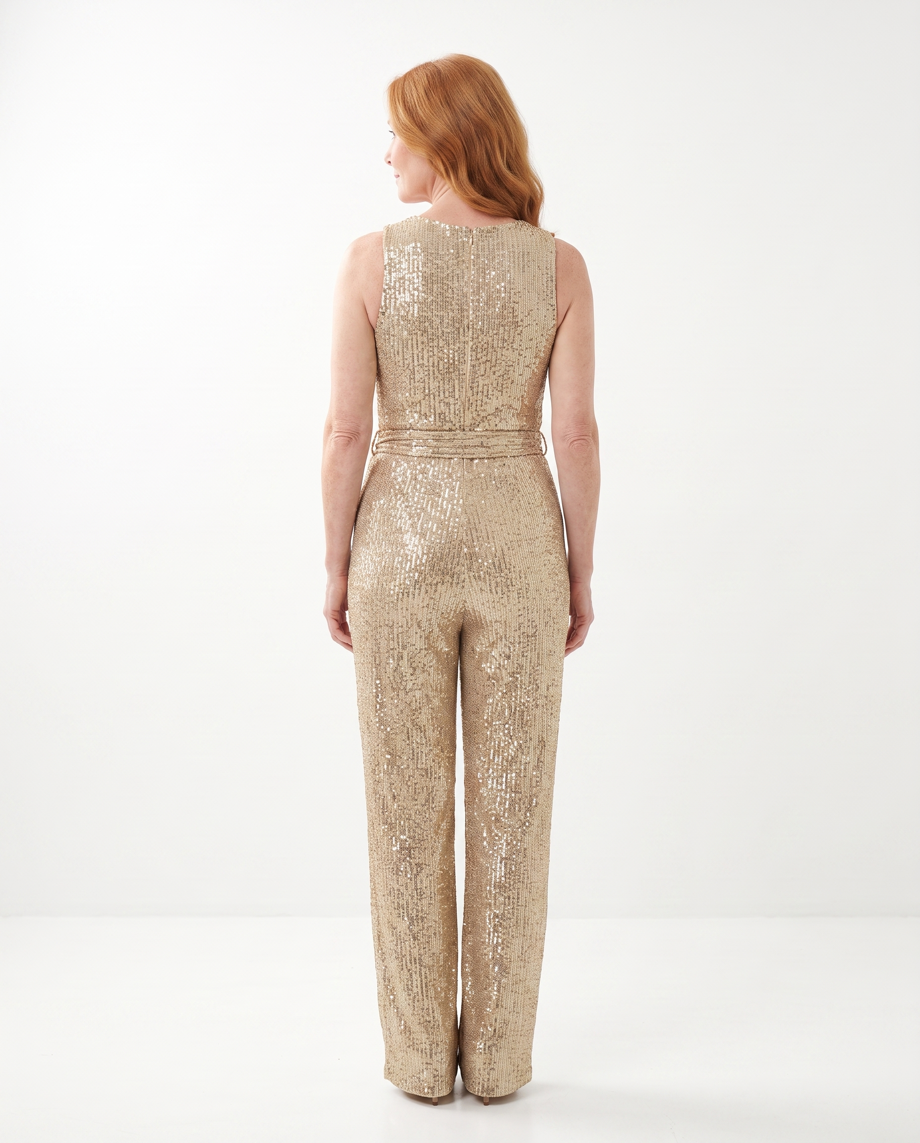 Pailletten Jumpsuit met Open Rug