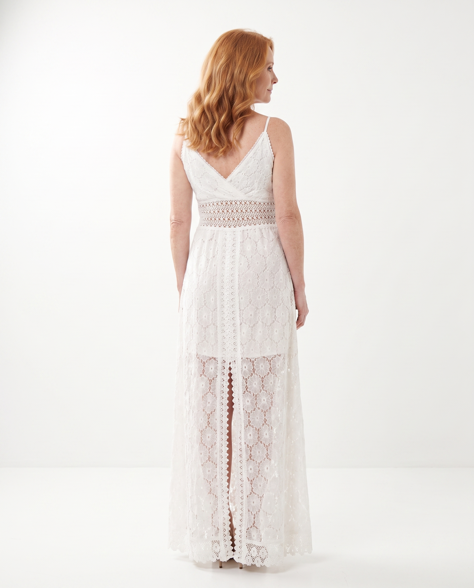 Kanten Jumpsuit met Overslag Detail