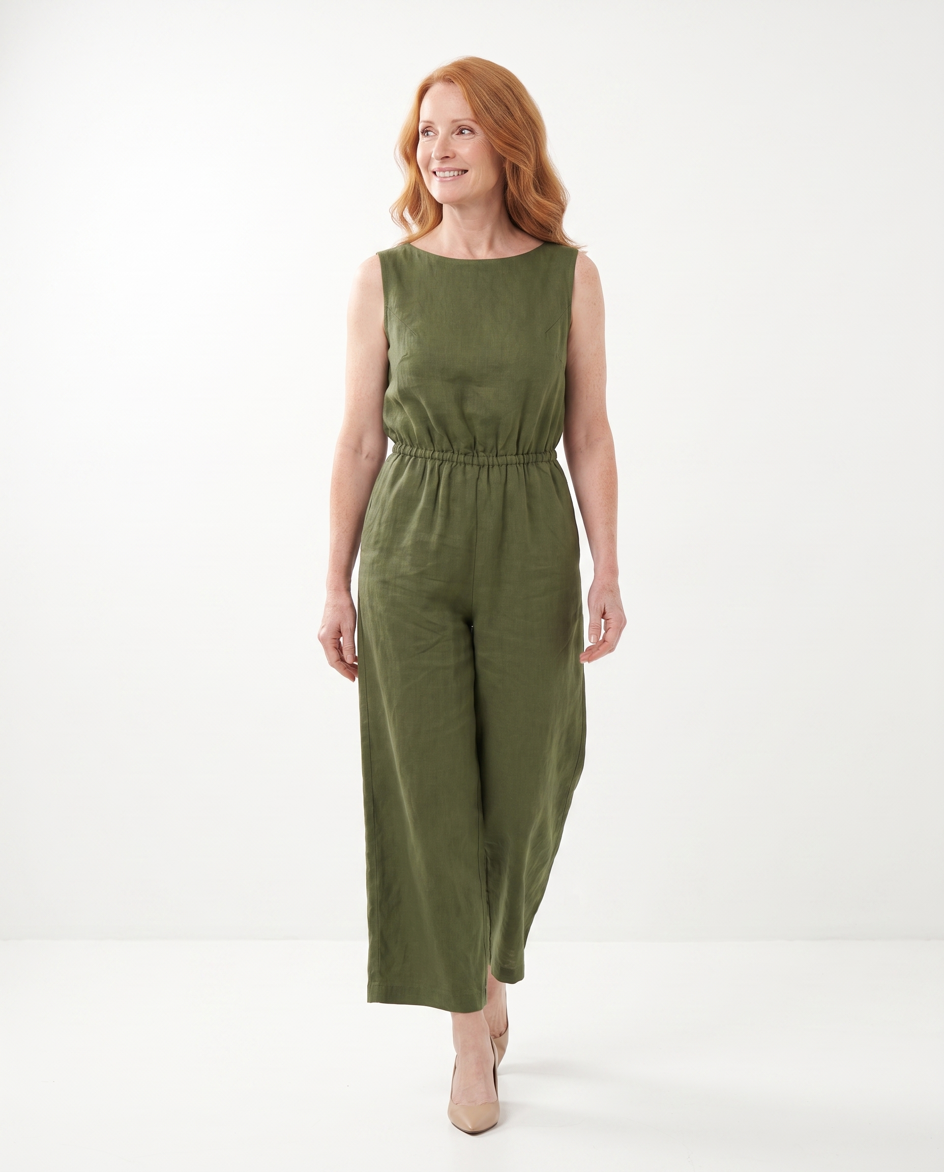 Linnen Jumpsuit met Wijde Pijpen