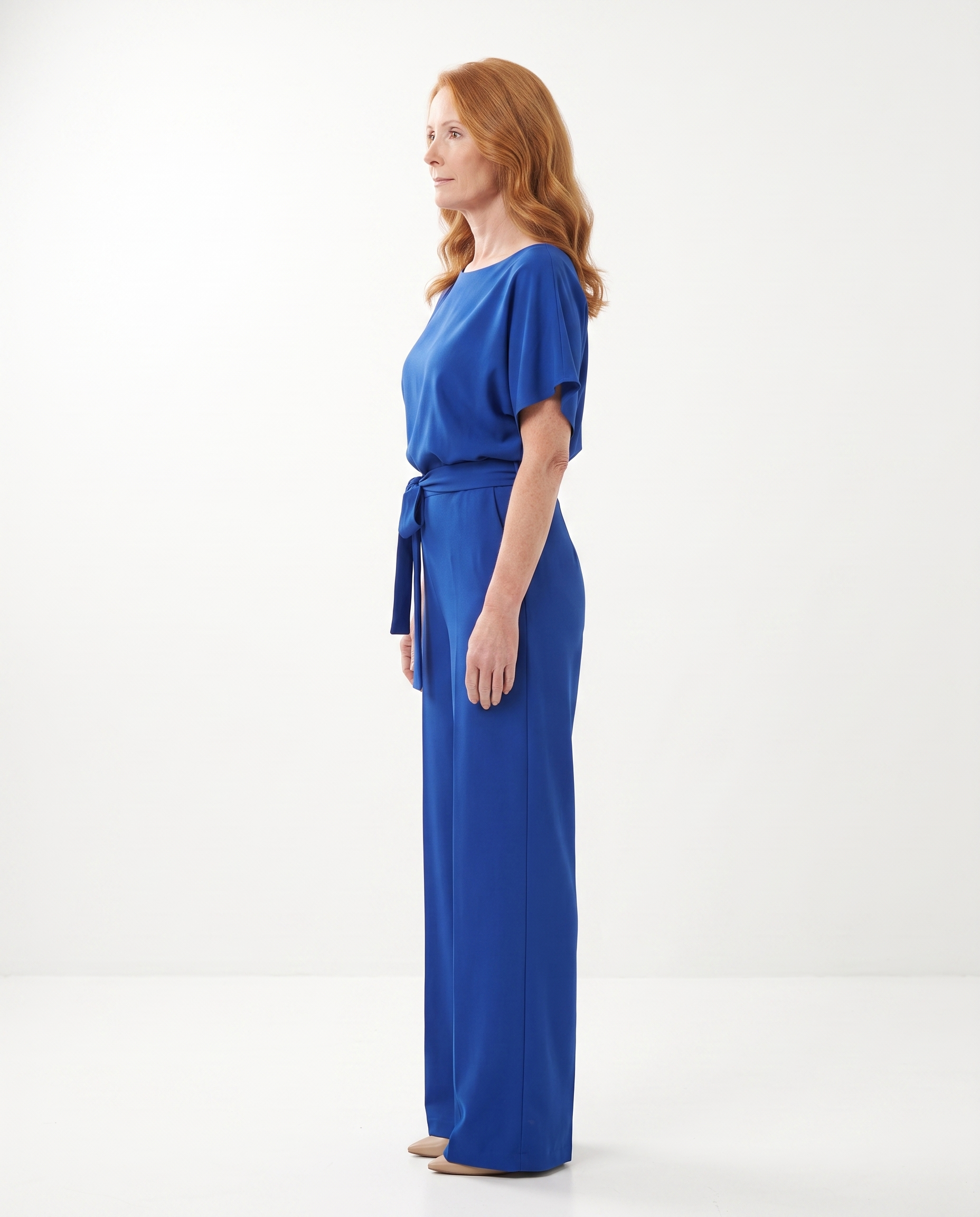 Jumpsuit met Ceintuur en Wijde Pijpen