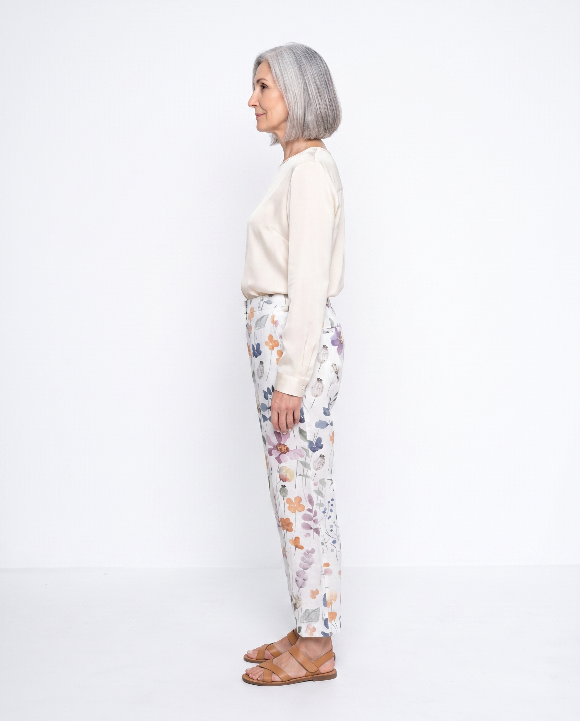 Linnen Broek met Bloemenprint