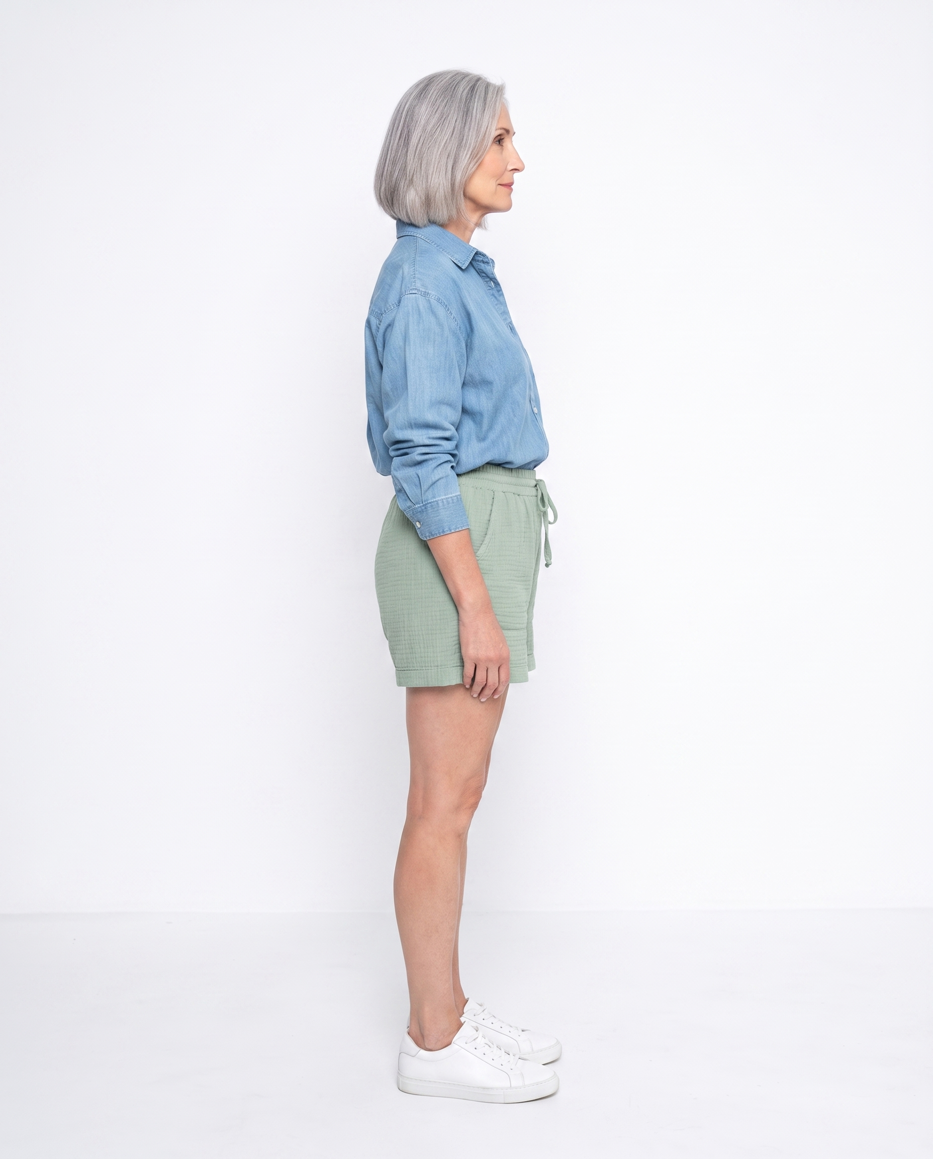 Katoenen Short met Elastische Taille en Zakken