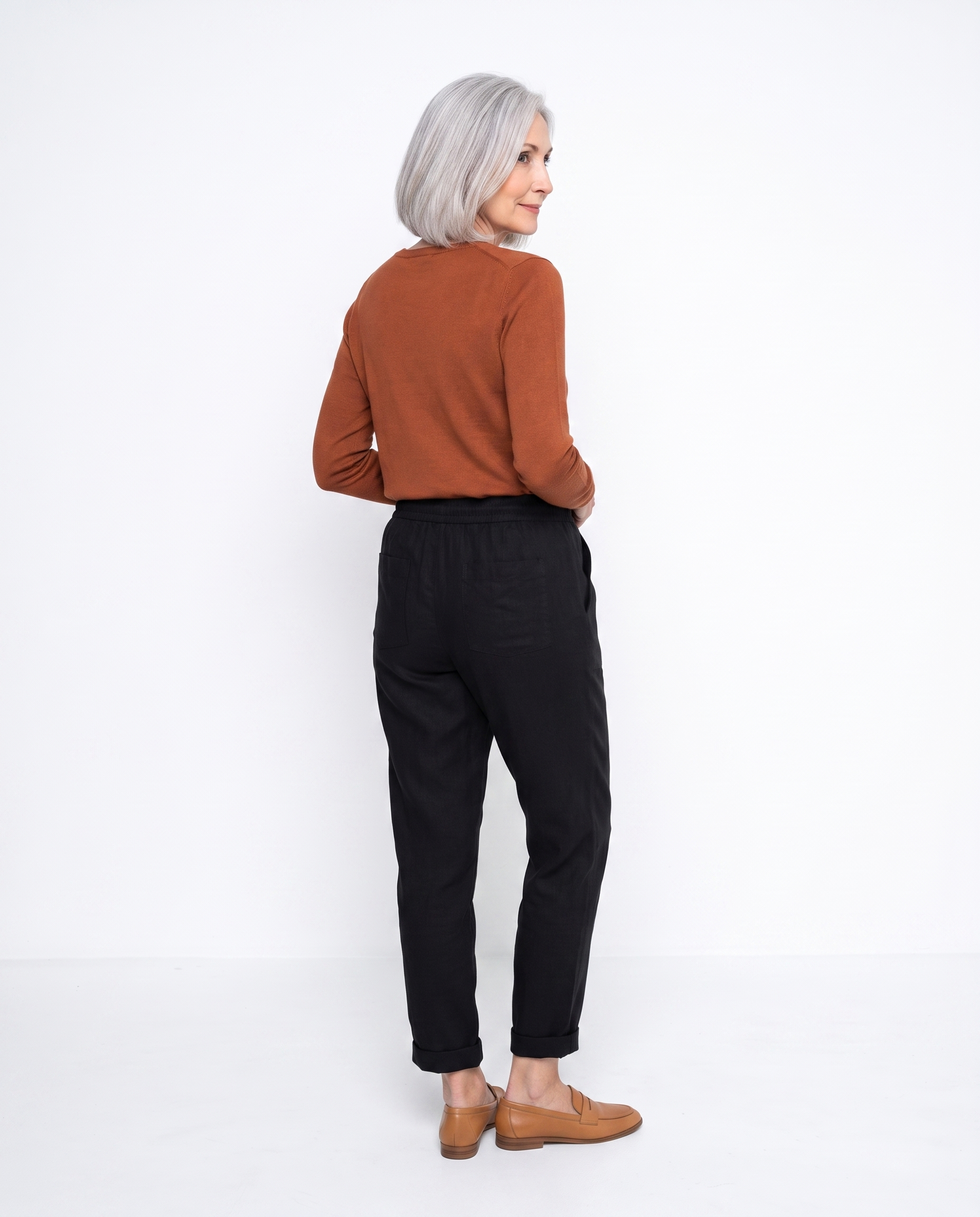 Linnen Broek met Elastische Taille