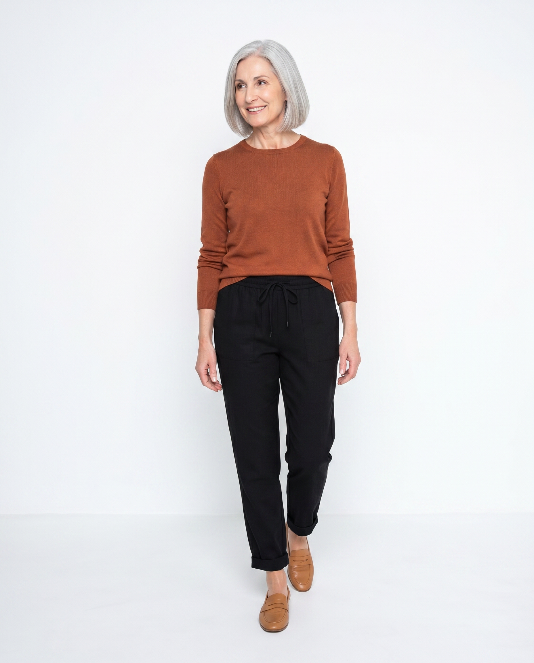 Linnen Broek met Elastische Taille