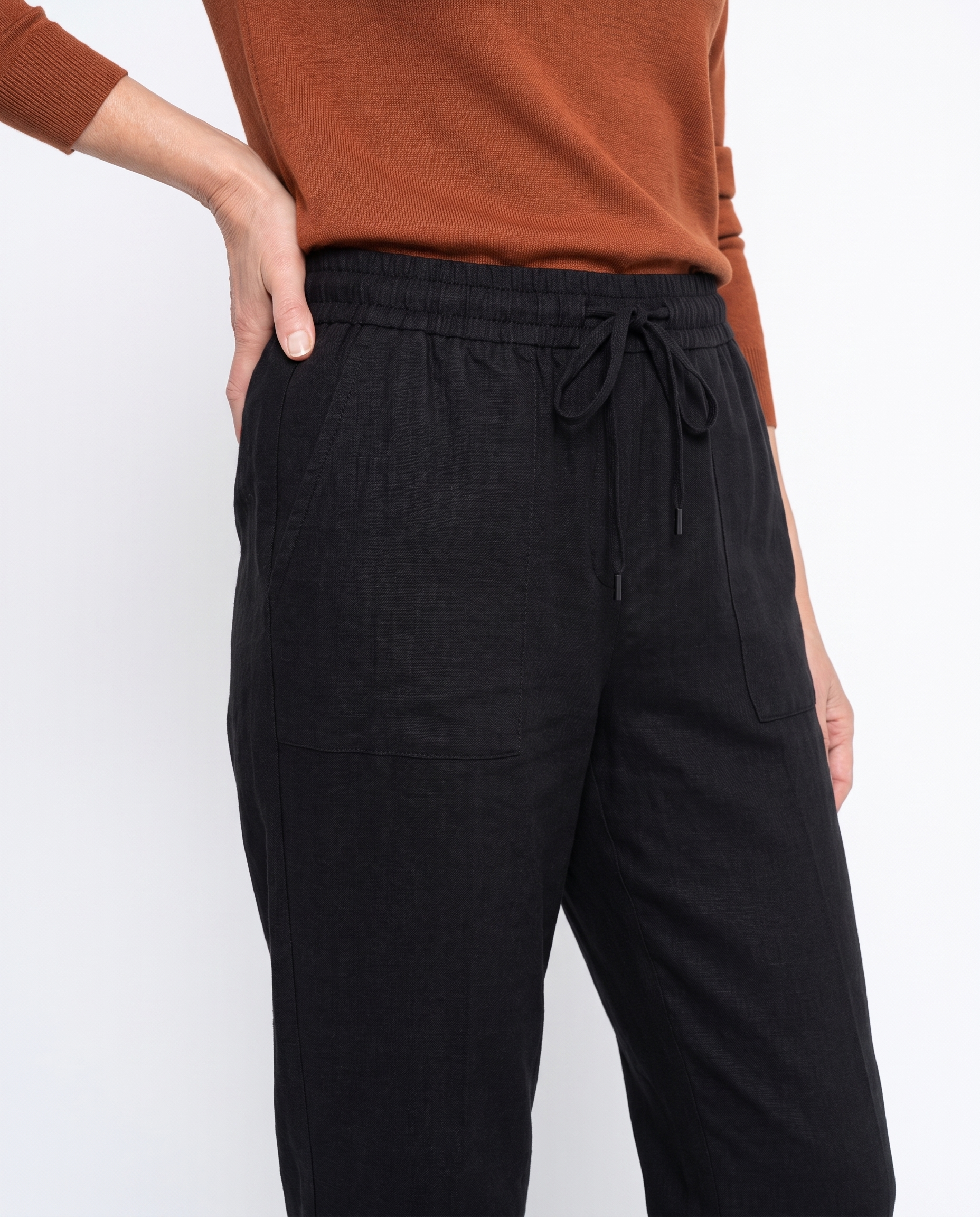 Linnen Broek met Elastische Taille