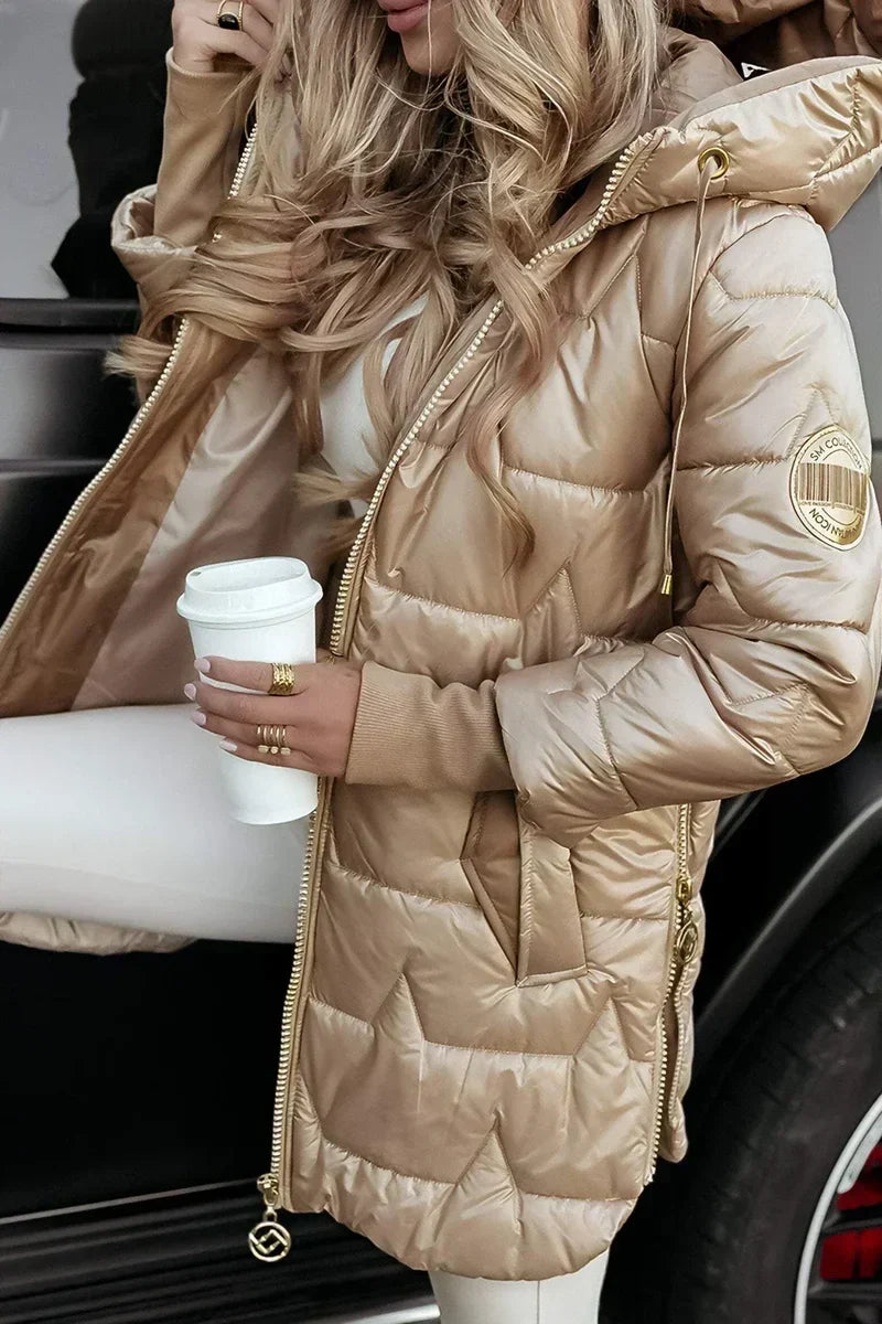 Wendy | Stijlvolle Glanzende Lange Winterjas