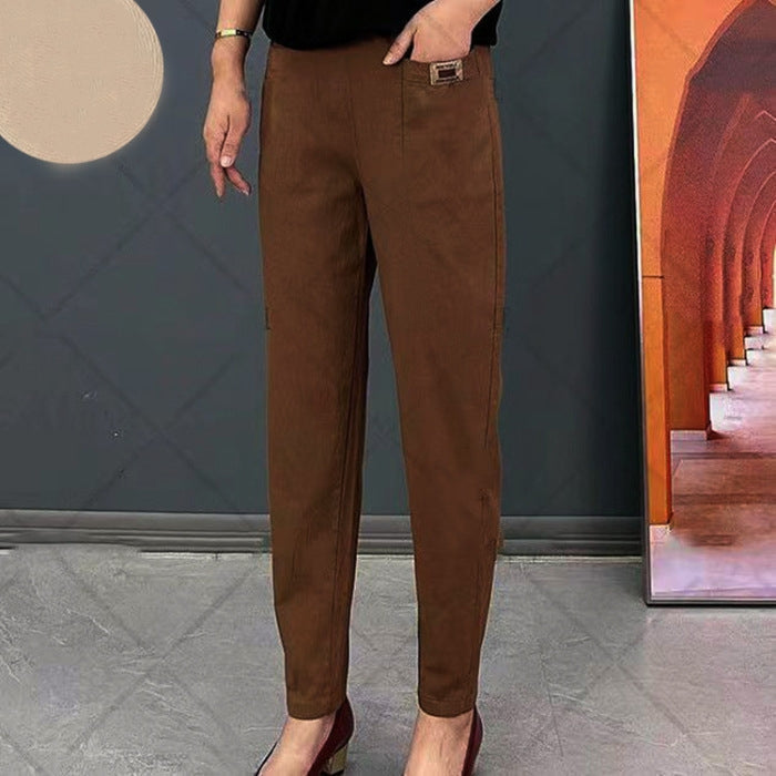 Katoenen Broek met Elastische Taille