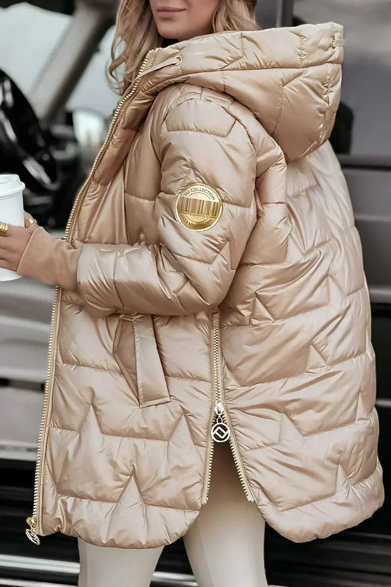 Wendy | Stijlvolle Glanzende Lange Winterjas