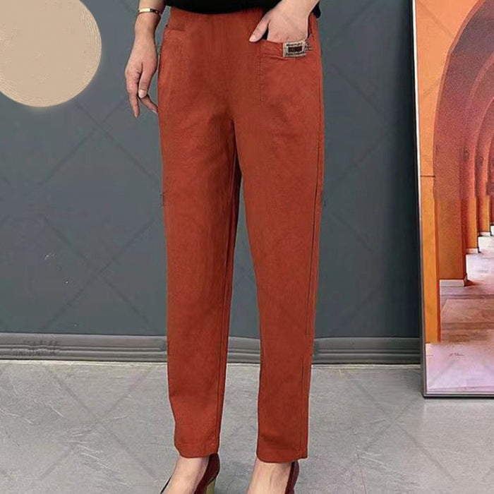 Katoenen Broek met Elastische Taille