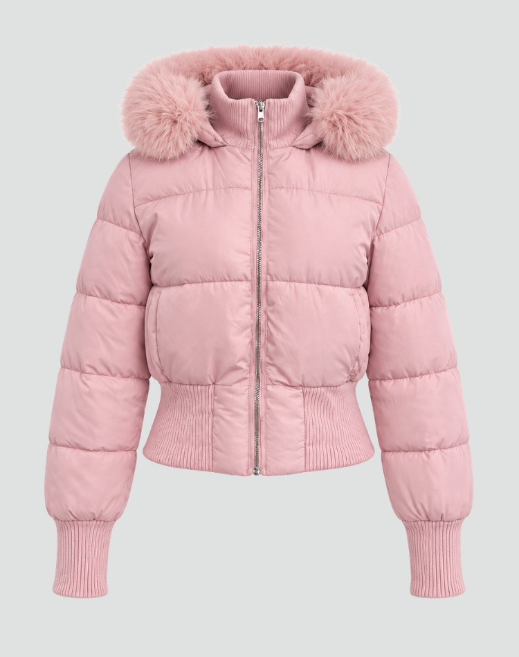 Caroline - Elegante Korte Gevoerde Winterjas