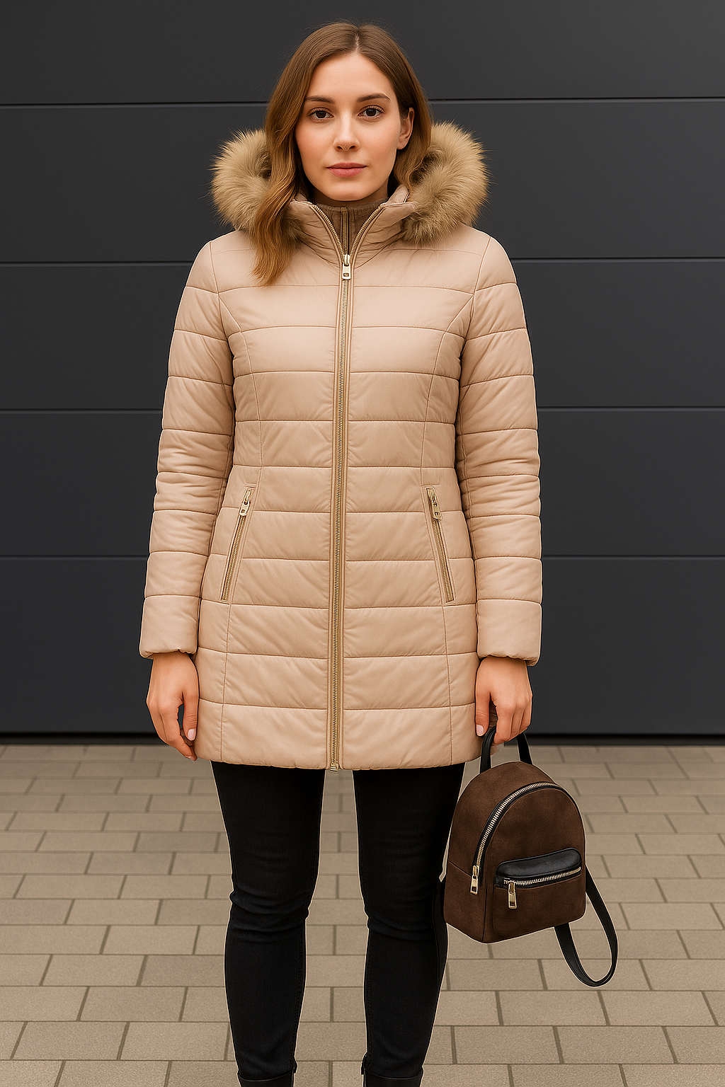 Nadine - Elegante Getailleerde Donzen Winterjas
