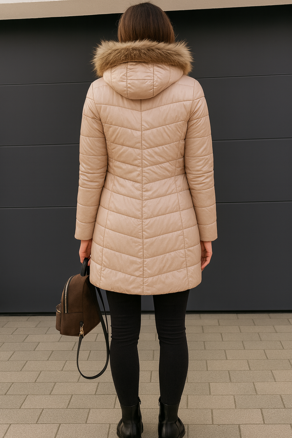 Nadine - Elegante Getailleerde Donzen Winterjas