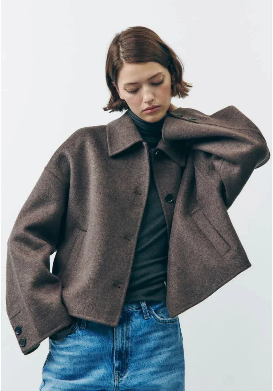 Karin - Stijlvolle Oversized Wollen Jas