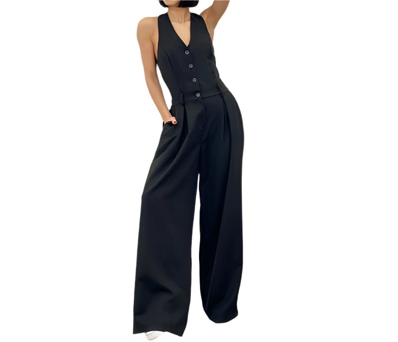 Mouwloze Jumpsuit met Wijde Pijpen