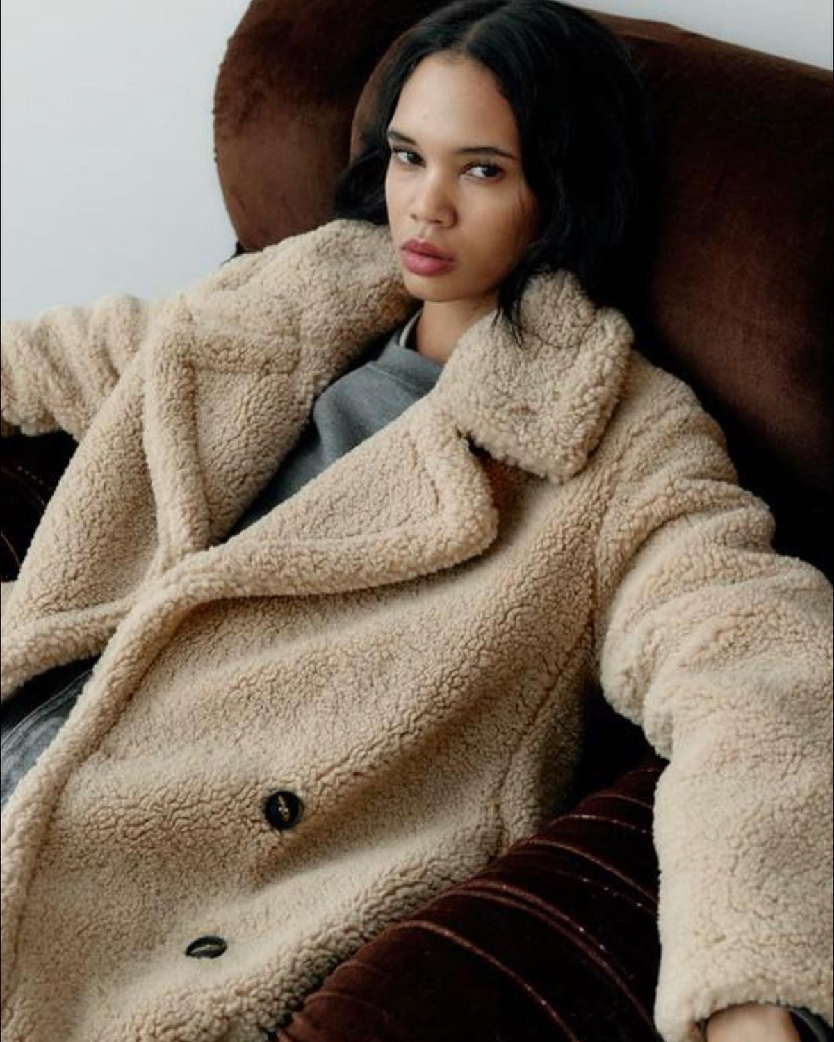 Saskia - Elegante Oversized Teddy Mantel Winterjas